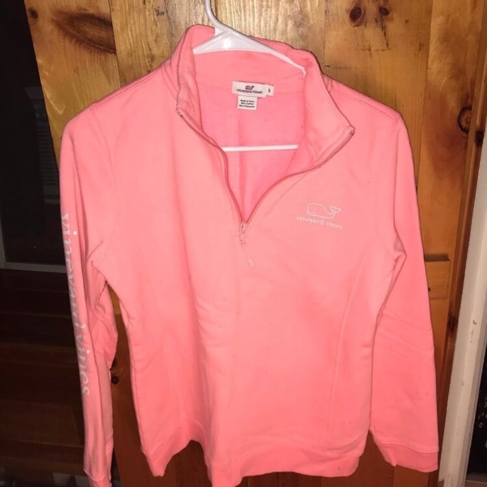 Pink/Salmon VINEYARD VINES half-zip sweatshirt